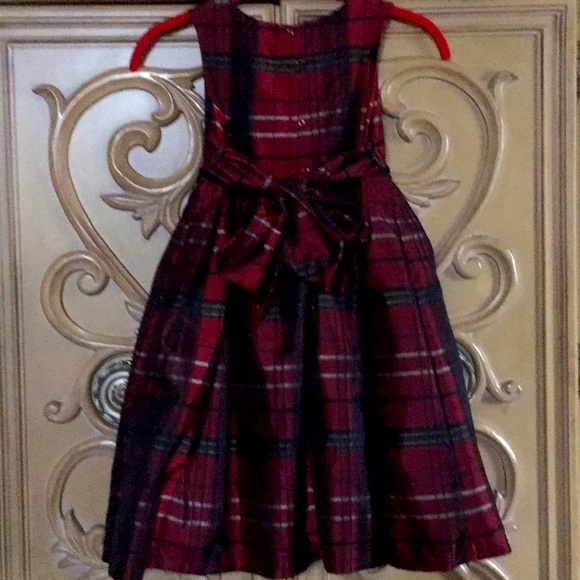 Pippa & Julie red plaid sparkly belted dress 6X - Picture 5 of 6